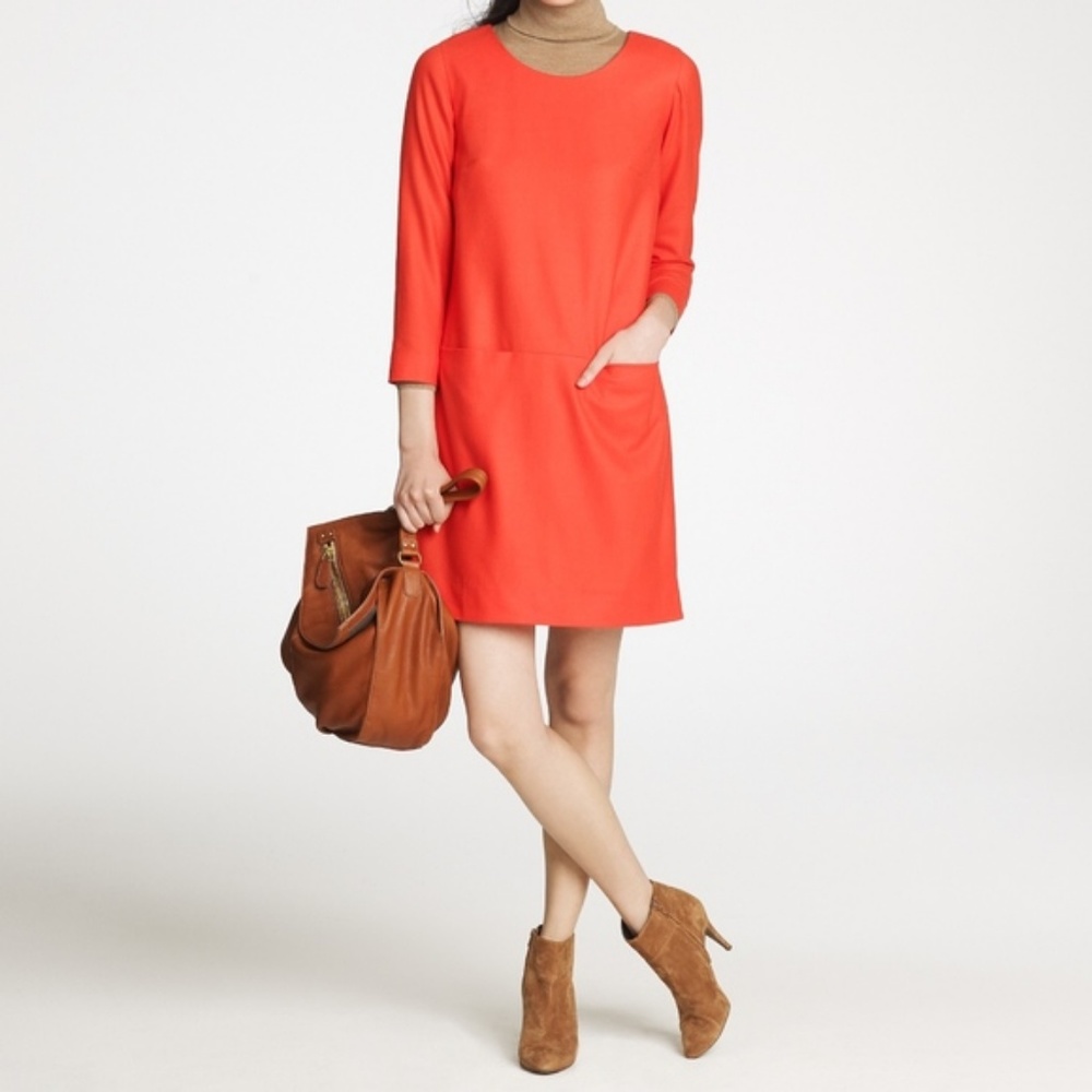 J. Crew Red Jules Stretch Wool Dress
